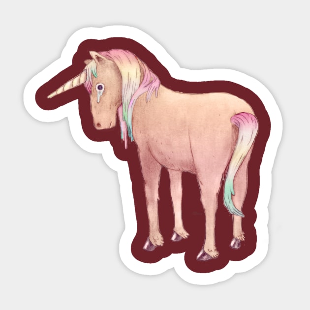 Sad unicorn Sticker by alicesocal